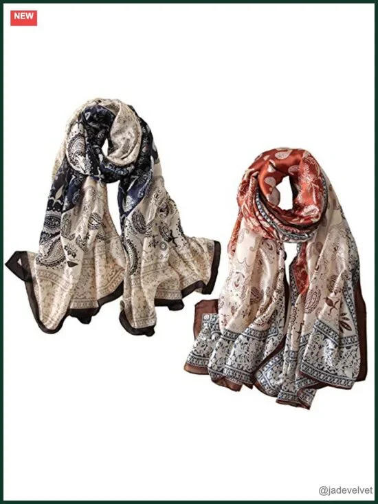 100% Mulberry Silk Scarf Lightweight Shawl Wrap Long Fashion Scarf
