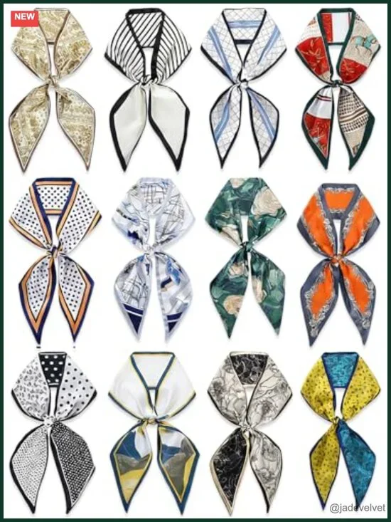 12 Pcs Silk Head Scarf for Women, 59