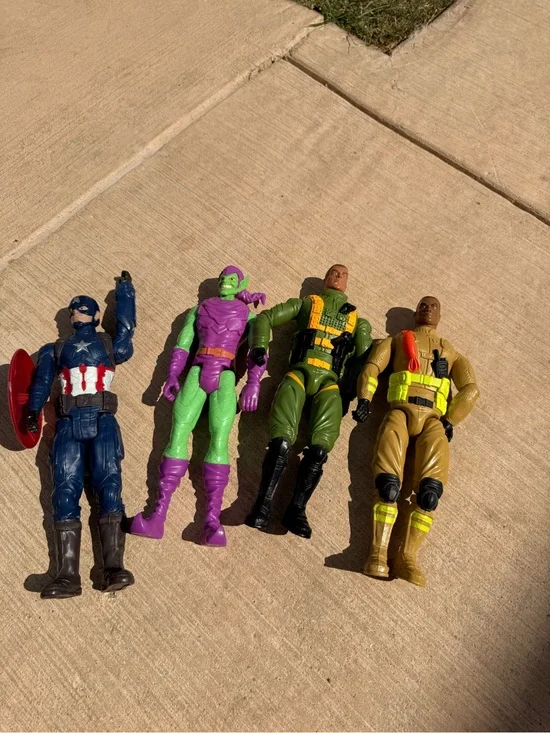 Marvel Action Figure Lot - Blue, Red, Green, Purple, Tan