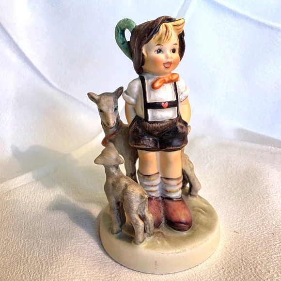 Vintage Goebel Hummel Little Goat Herder Charming Boy w Goats Figurine TMK 6