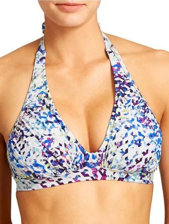 Athleta Multicolor Halter Bra Top - Blue & Purple Accents
