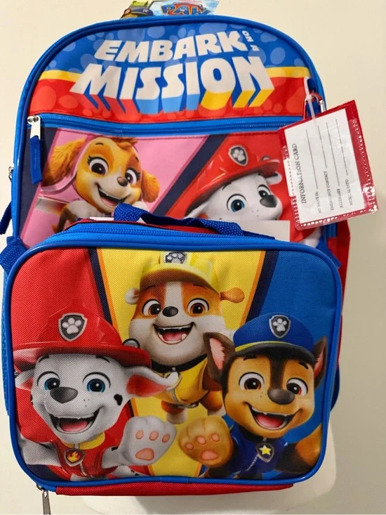 Paw Patrol Kids Backpack with lunchbox