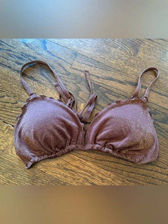 Abercrombie & Fitch Metallic Brown Shimmer Bralette