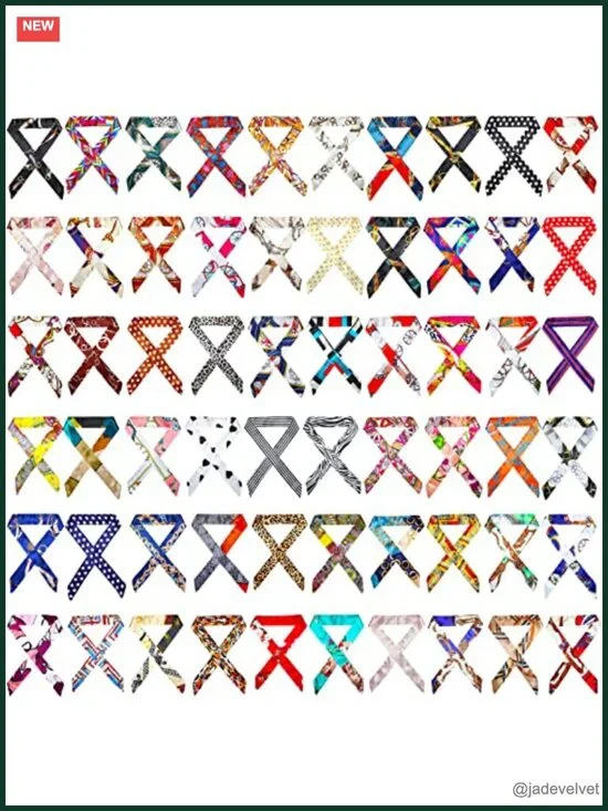 60 Satin Polyester Scarf Handle Ribbons for Handbags Hair Neck