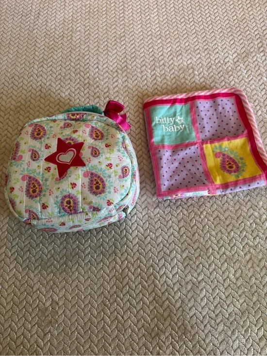 American Girl Bitty Baby Paisley Starter Set Diaper Bag and Blanket