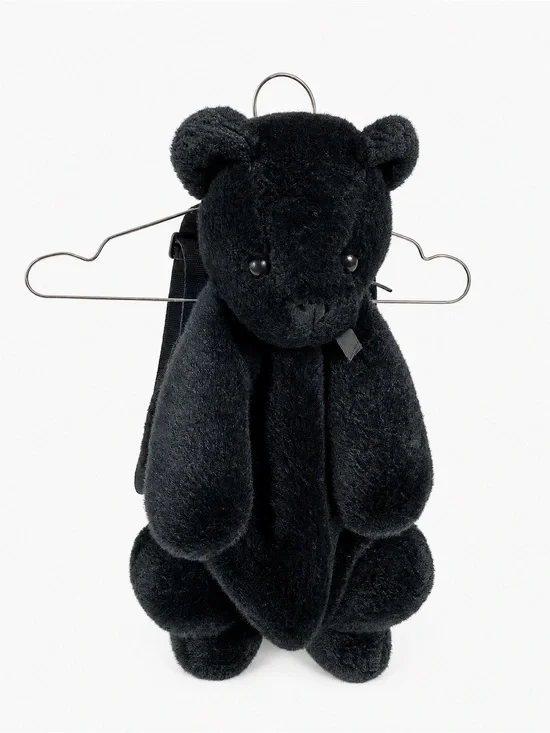 🧸🖤 Vintage 90’s ESPRIT | Black Teddy Bear Backpack Purse | Grunge Y2K Goth RARE