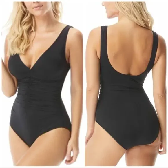 Coco Reef BLACK VNeck Underwire One-Piece Swimsuit