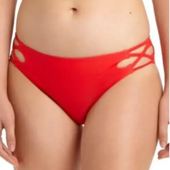 California Waves RED Juniors' Bikini Swim Bottom