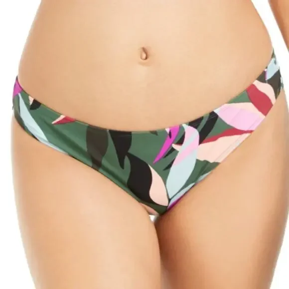 Hula Honey olive floral hipster bikini swim bottom