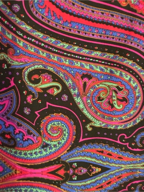 Liz Claiborne Vintage large silk paisley purple black red scarf