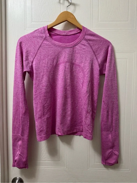 lululemon athletica Heathered Pink Long Sleeve Crew