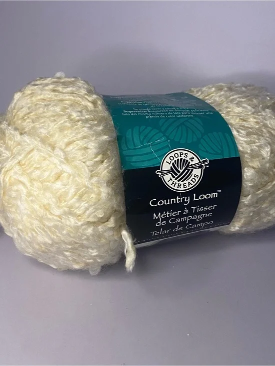 Loops & Threads Country Loom Cream Bouclé Yarn - Soft Cream