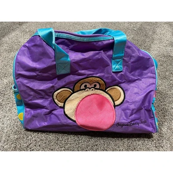 Bobby Jack Duffel Bag Kids OS Purple Fair Y2K Monkey Polka Dot Glitter Travel