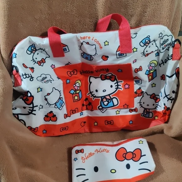 Hello Kitty Kids Bag Red & White • With Matching Pencil Case • Cute School Set