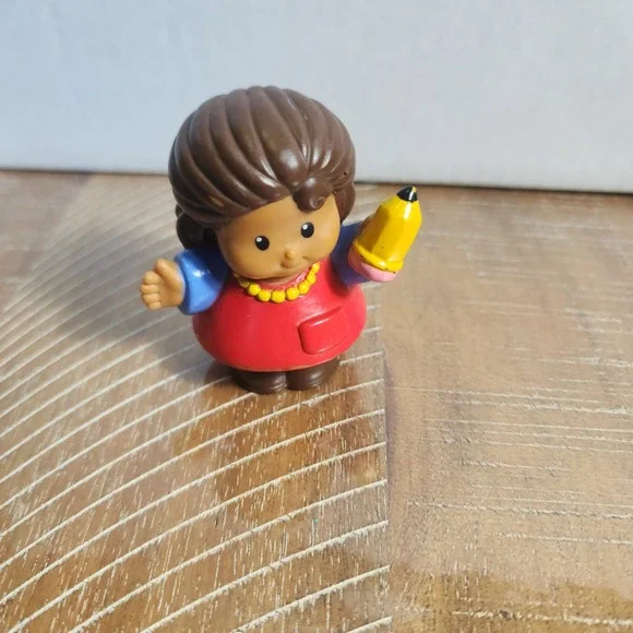 Fisher Price Little People Girl Student with Yellow Pencil Figure 2004 Mattel
