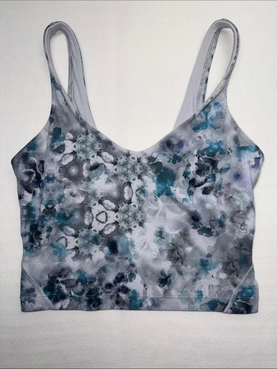 lululemon athletica Align Crop Top Teal, Blue & Gray Floral