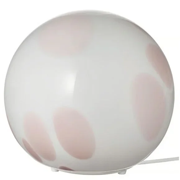 IKEA Pink FADO Table Lamp Glass White, 10