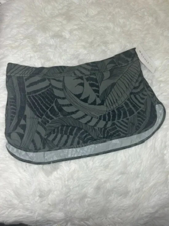ATHLETA NWT Tidal Swim Skirt Women's XL Back Gray Zipper Pocket Bikini Brief