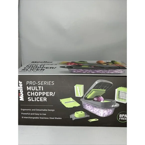 Mueller Pro-Series Multi Chopper/Slicer 8 Interchangeable Stainless Steel Blades