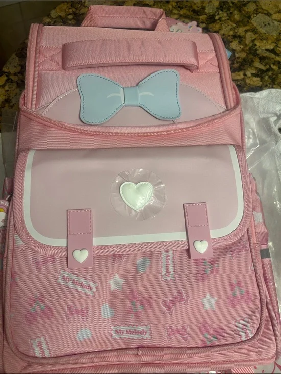 Sanrio My Melody Pink Backpack with Light Blue Bow