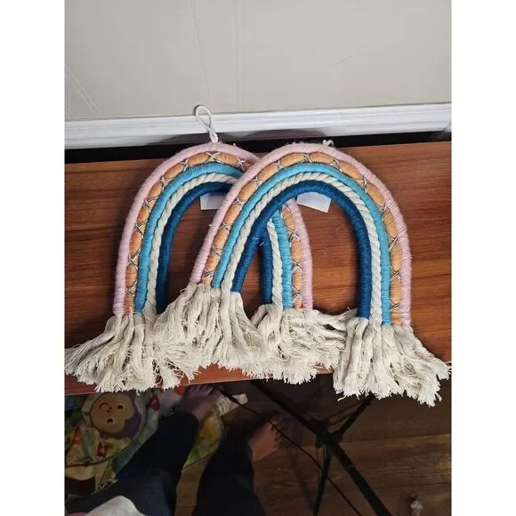 Rainbow‎ Macrame Tapestry Wall Hanging Home Decor Boho Girls Room
