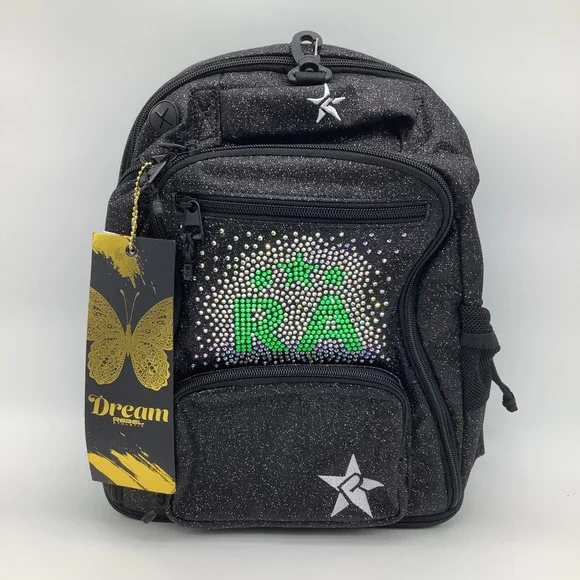 Rebel Athletic‎ Dream Baby Backpack Black Glitter Rhinestone Dance Cheer New