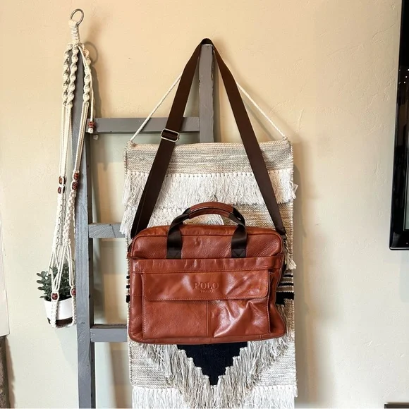 Polo Videng Laptop Bag Coffee Brown Medium Vintage