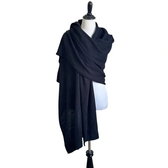 Patricia Nash Womens Long Knit Scarf 78x29 Black Acrylic NEW