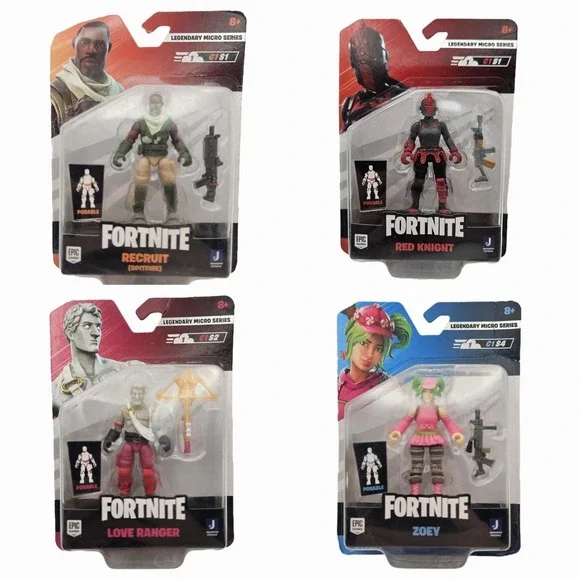 Fortnite Legendary Micro Series Lot of 4 Red Knight Zoey Love Ranger Spitfire