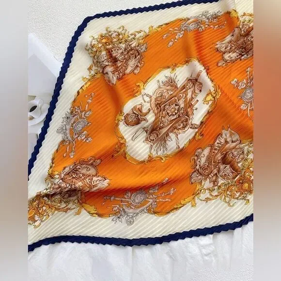 Elegant Orange and Cream Scarf G11
