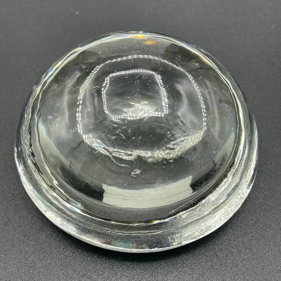 Vintage Clear Glass Round Dome Magnifying Glass Paperweight Desk Hemisphere 3
