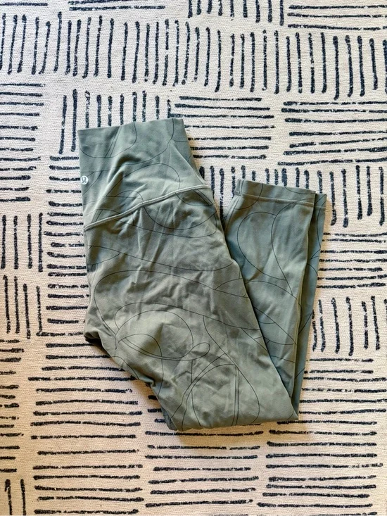 Lululemon Olive Green Patterned High-Rise Leggings