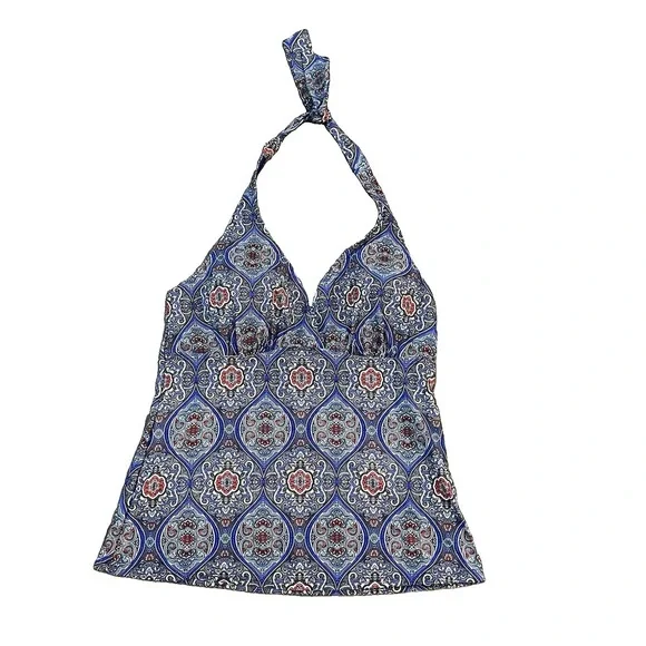 Coolibar Women's Tankini Top Large UPF50 Halter Paisley