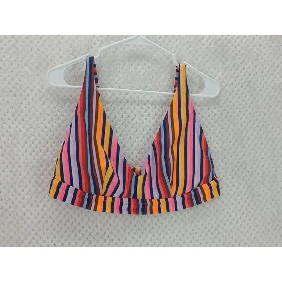 Aerie Women's 2XL Multicolored Striped Triangle Style Swim Bikini Top