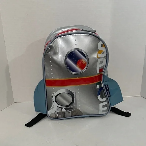 Baylis & Harding England Space Themed Silver Backpack EUC