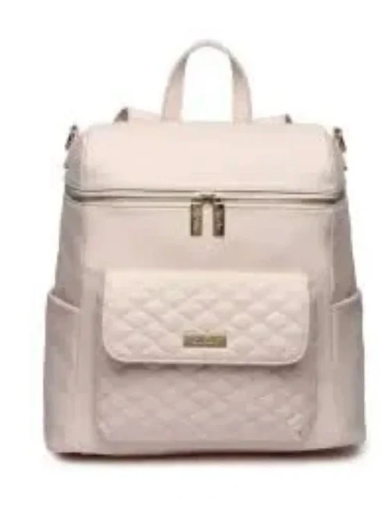 Luli Bebe’ Petit Monaco Faux/Vegan Leather Diaper Bag Baby Pink