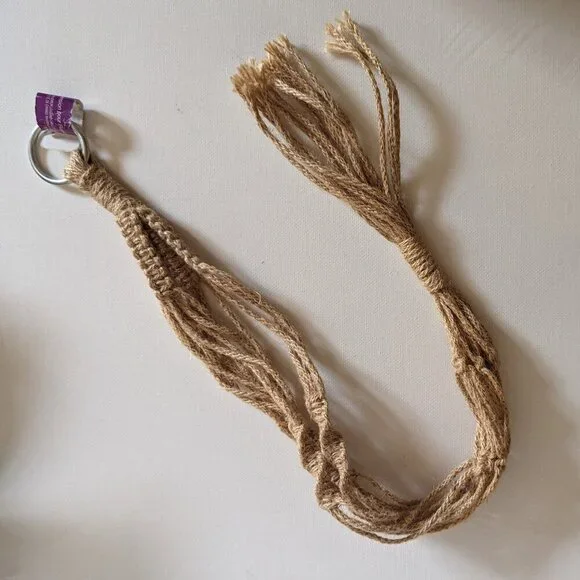 NWT Macrame Plant Hanger Retro 1970s Hippie Rustic Summer Home Decor Ashland NEW