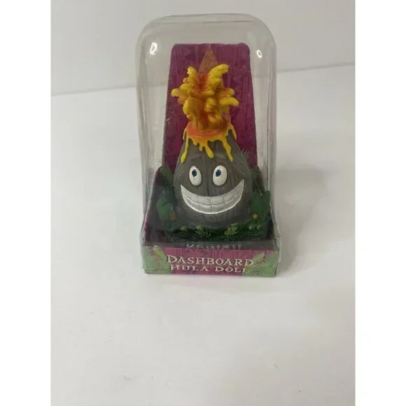 Hawaiian Dashboard Hula‎ Doll Erupting Lava Volcano Sweet KeAloha