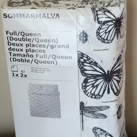 Sommarmalva Butterfly  FULL/QUEEN Duvet Cover. Monarch Butterfly New Sealed pkg