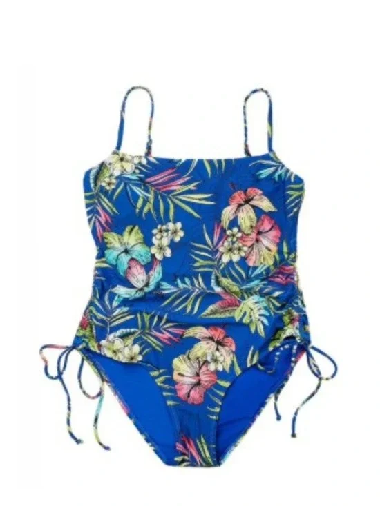 Loft Women's Shirred Side Tie One-Piece Swimsuit Multicolor Multiple Sizes