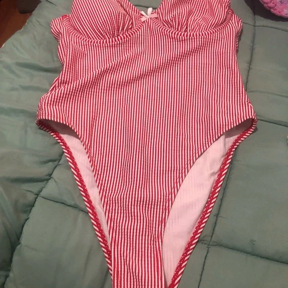 No Boundaries Red and White Striped One-Piece