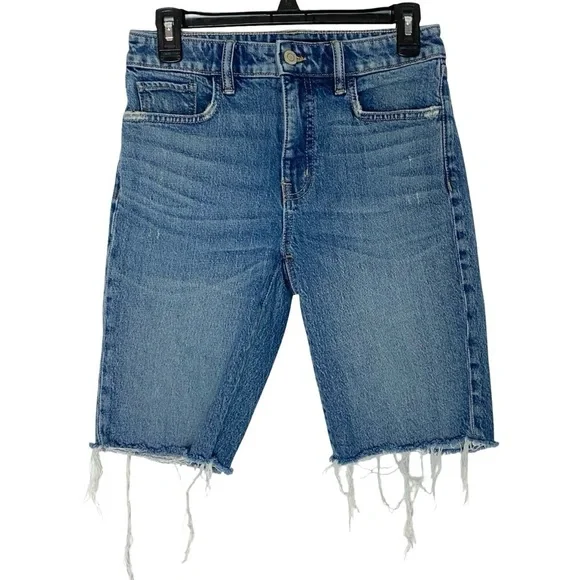 Ralph Lauren Cut Off Jean Shorts Womens Size 2 XS Blue Long Frayed