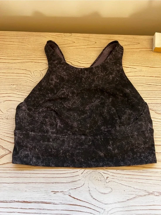 lululemon athletica Black Marble High-Neck Sports Bra