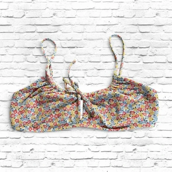 Hollister multicolored floral bikini top