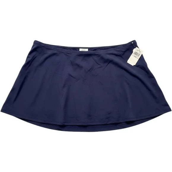 Jantzen Womens Plus Size 22W Swim Skirt Navy Blue Mare Wrap Ruched JZ22708C NEW