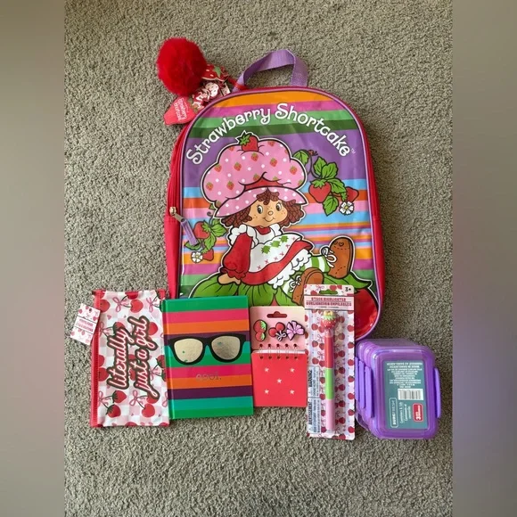 STRAWBERRY SHORTCAKE ✨ Kids Backpack Set