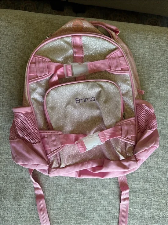 Pottery Barn Kids Pink and Gold Glitter Backpack - Emma
