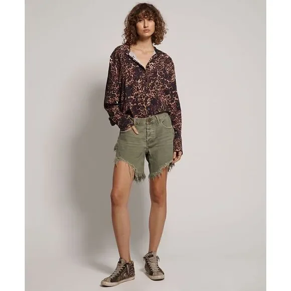 NWT One Teaspoon - Super Khaki Frankies Long Length Shorts Size 24