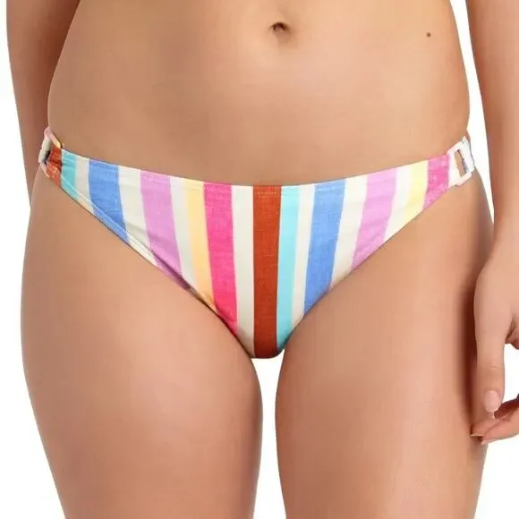 California Waves Stripe Hipster Bikini Swim Bottom