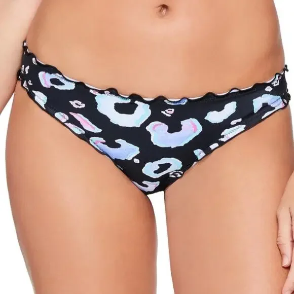 Salt+Cove leopard multi ruffled bikini swim bottom